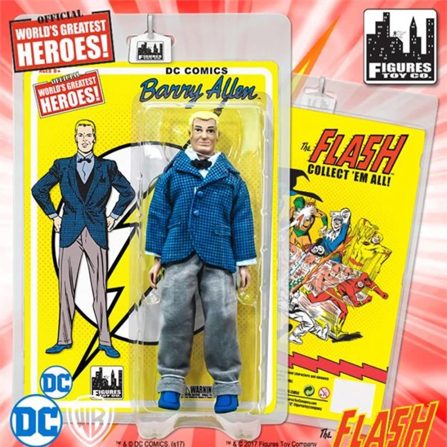 MeTV Figures Flash Retro 8-Inch Barry Allen Action Figure - Series 1 Collectible Toy