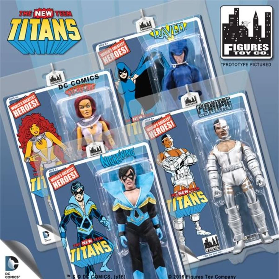 MeTV Figures The New Teen Titans Retro 8-Inch Action Figures Series 1: Complete Set of 4 Collectible Toys