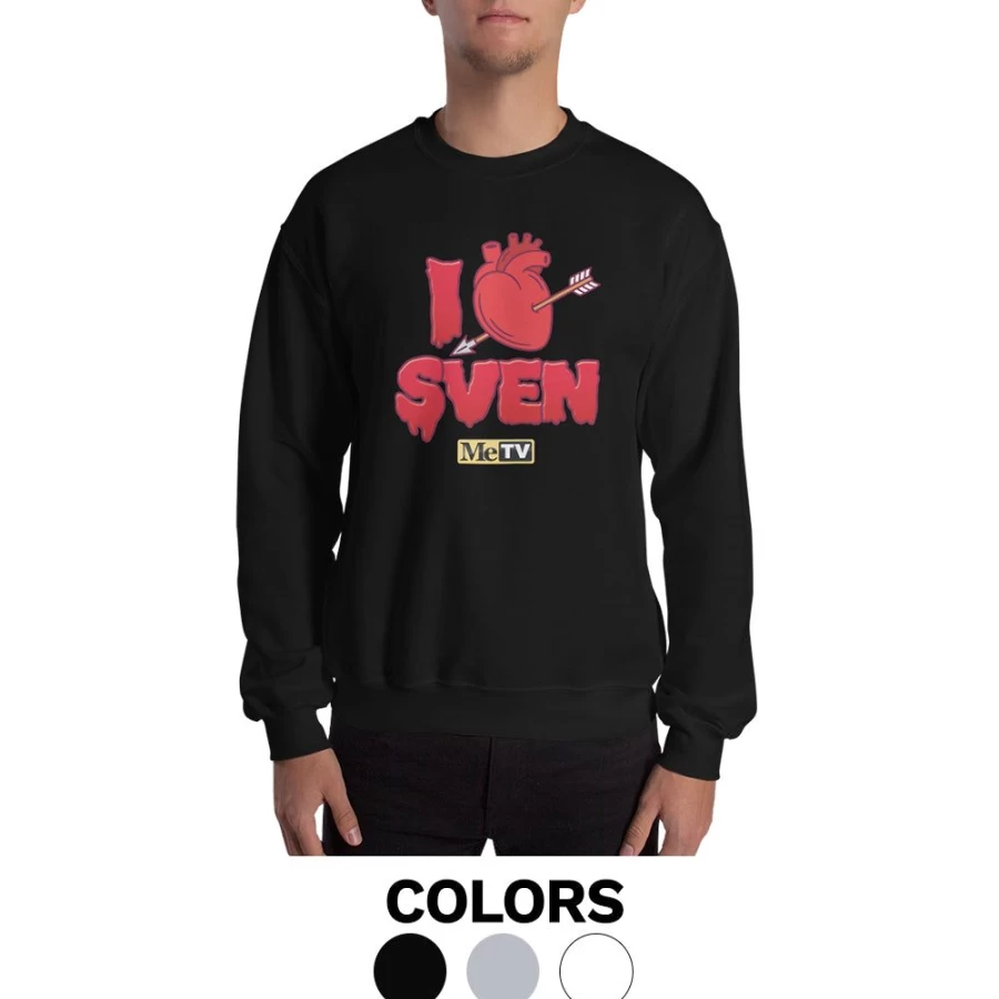 "MeTV Custom Products Unisex I Heart Sven Sweatshirt - Trendy & Comfortable Pullover"
