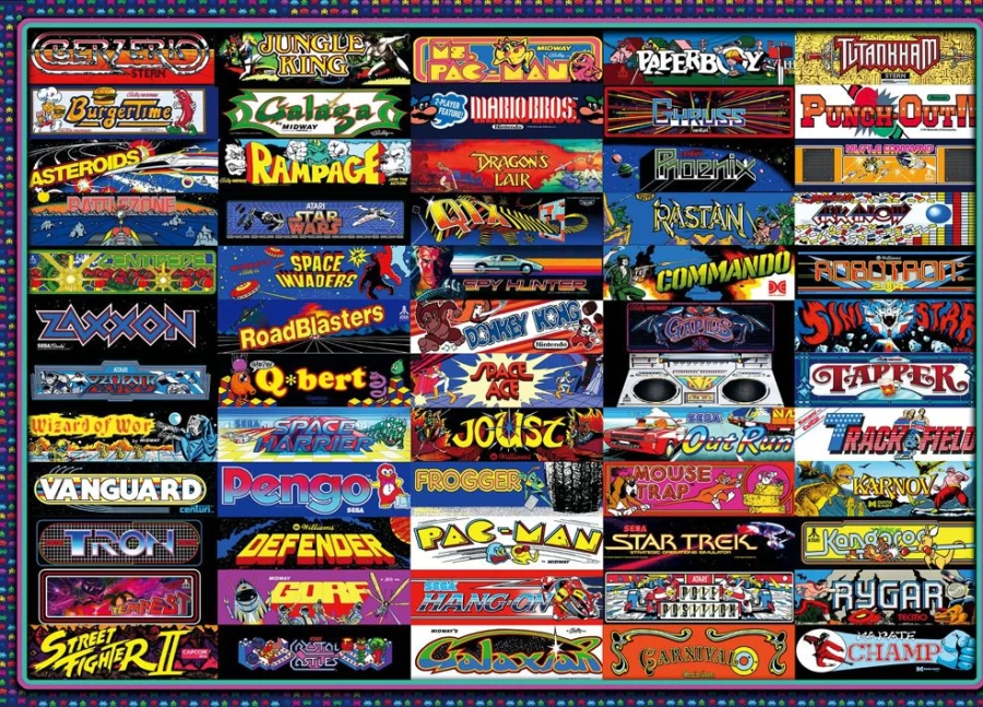 "Toynk Arcadeageddon! Retro Arcade 1000-Piece Jigsaw Puzzle - Colorful Collage Game Art"