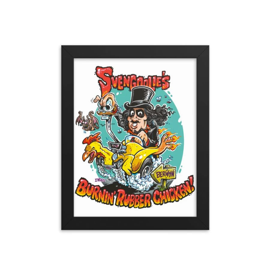 "Jim Engel Svengoolie Burnin' Rubber Chicken Art Print | 2022 Series | MeTV Collectible"