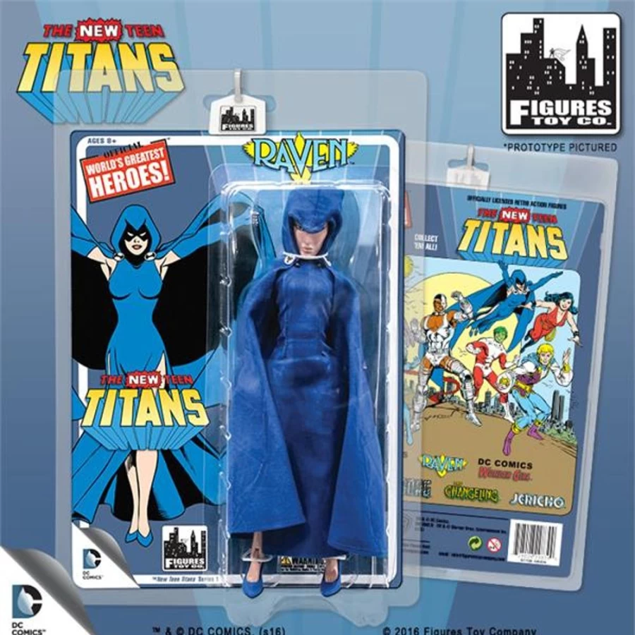MeTV Figures The New Teen Titans Retro 8-Inch Raven Action Figure Series 1 Collectible Toy