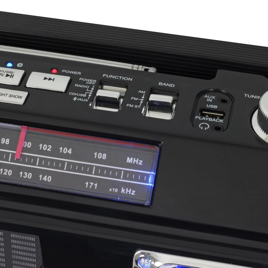 Studebaker Bluetooth Boombox with AM/FM Radio, CD Player, USB Port, MP3 Playback, and 10W RMS Power - Portable 3-Way Power Wireless Speaker