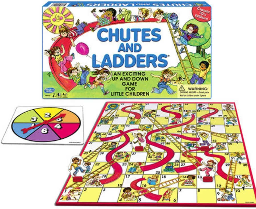"MeTV Entertainment Classic Chutes and Ladders Board Game – Family Fun Kids Activity"