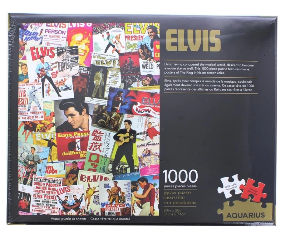 Elvis Presley 1000-Piece Jigsaw Puzzle - Vintage Movie Poster Collage by Toynk