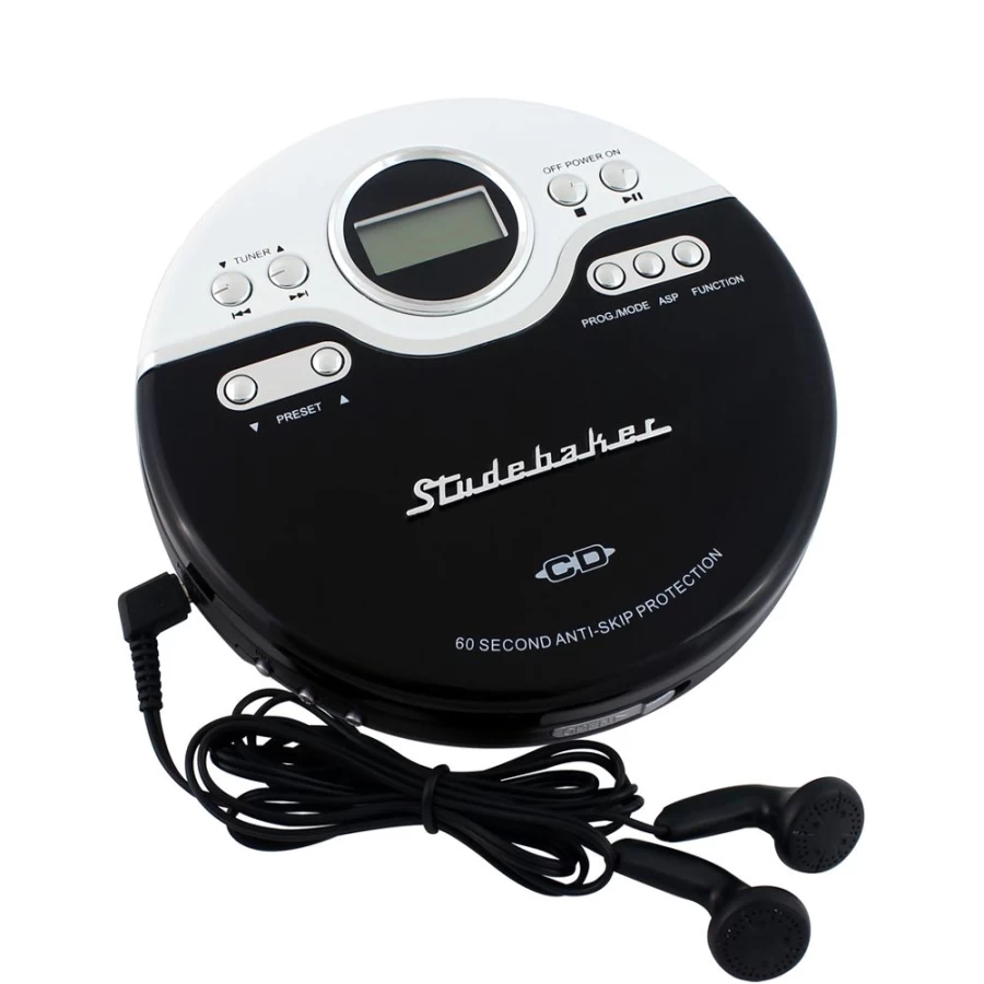 Studebaker Vintage Portable CD Player with FM Radio and Jogging Feature