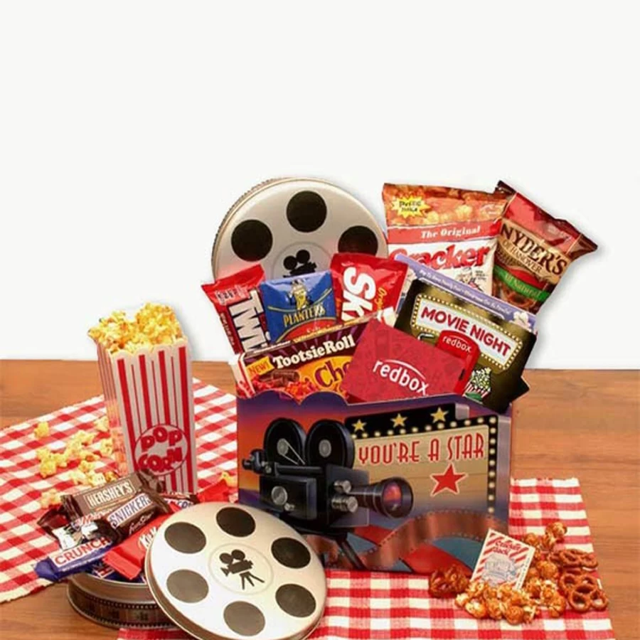 "GBDS Superstar Movie Night Gift Box - Includes Redbox Gift Card for Film Lovers"