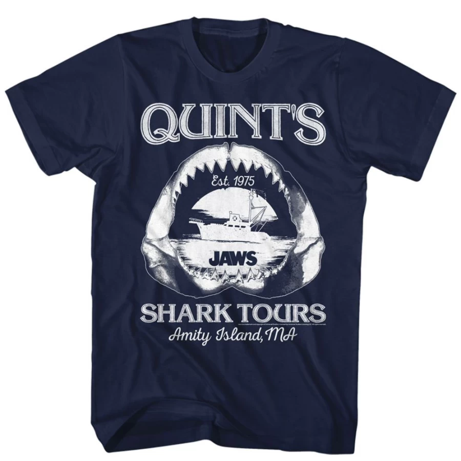 MeTV Custom Brands Unisex Jaws Inspired Shark Adventure Tours T-Shirt