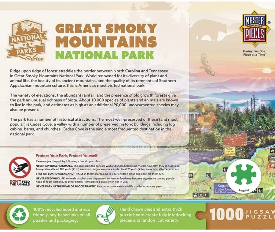 Toynk Great Smoky Mountains 1000-Piece Jigsaw Puzzle for Adults - Challenging Scenic Landscape Puzzle