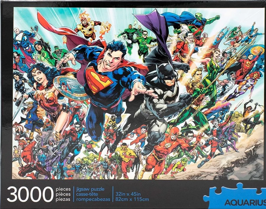 Toynk DC Comics Superheroes 3000-Piece Jigsaw Puzzle for Adults – Batman, Superman, Wonder Woman Collectible Puzzle