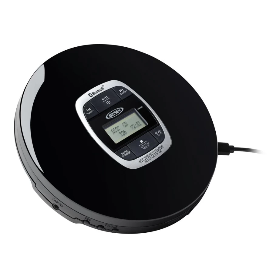 Jensen Portable Bluetooth CD Player with FM Radio, Bass Boost, and Wireless Streaming