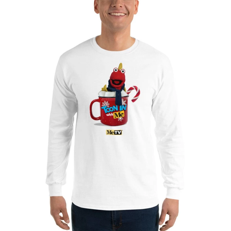 MeTV Custom Products Toony The Tuna Holiday Long-Sleeve T-Shirt - Festive Cartoon Character Apparel