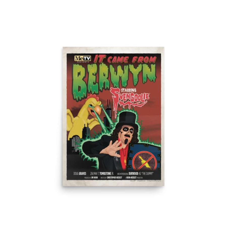 MeTV Custom Products Svengoolie "It Came From Berwyn" Vintage Horror Movie Poster