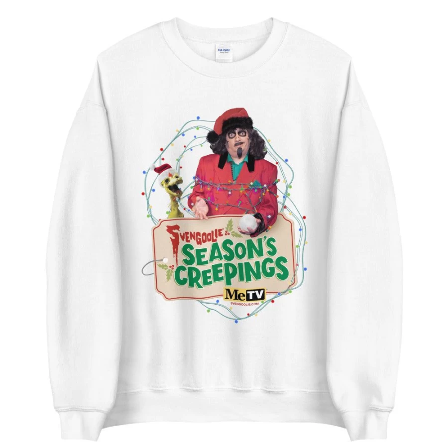 MeTV Custom Products Unisex Wrapped Up Sweatshirt - Sventa Claus & Kerwyn Holiday Design