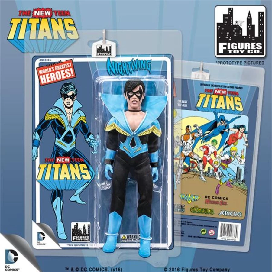 MeTV Figures The New Teen Titans Retro 8-Inch Nightwing Action Figure Series 1 Collectible Toy