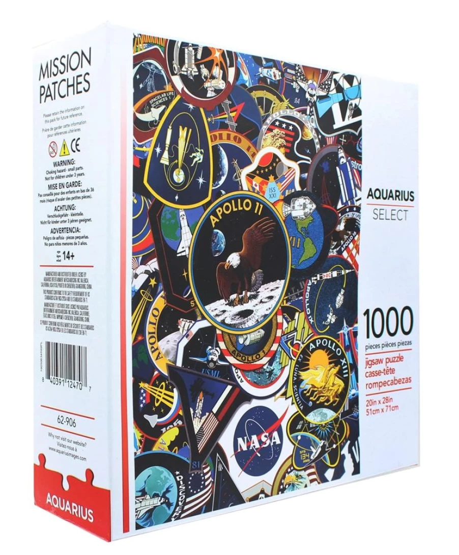 NASA Space Mission Patches 1000-Piece Jigsaw Puzzle by Toynk – Collectible Space-Themed Puzzle for Adults & Kids