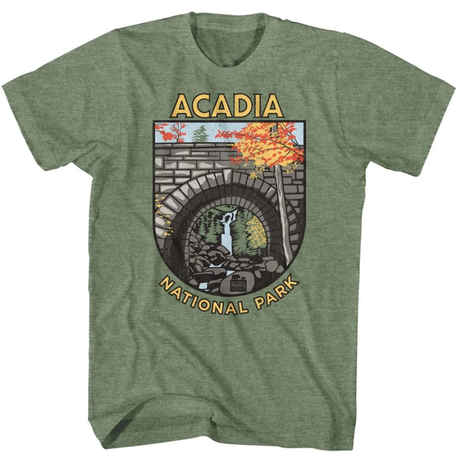 "MeTV Custom Brands Unisex National Parks Acadia T-Shirt - Vintage Travel & Outdoor Apparel"