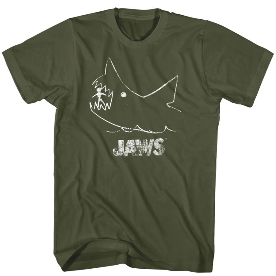 MeTV Custom Brands Unisex Jaws Movie Chalkboard - Vintage Shark Design
