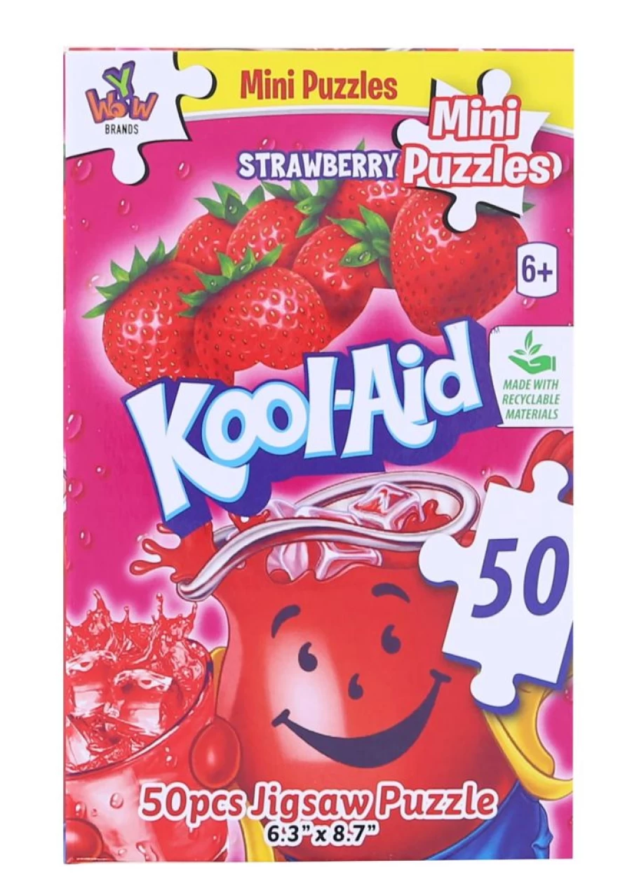 Toynk Kool-Aid Strawberry Flavor 50-Piece Mini Jigsaw Puzzle for Kids | Fun Educational Toy
