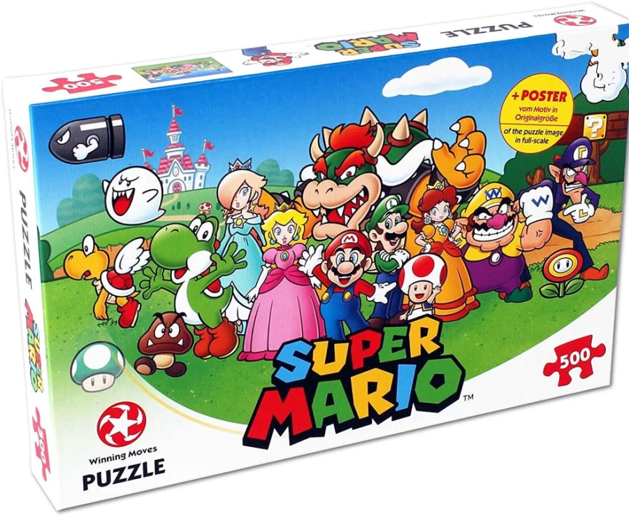 Toynk Super Mario 500-Piece Jigsaw Puzzle - Mario And Friends Collectible Puzzle for Adults & Kids
