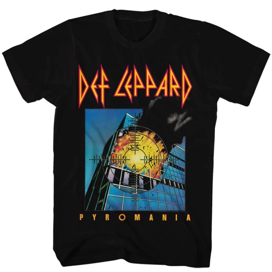 MeTV Custom Brands Def Leppard Pyromania Album Cover Vintage T-Shirt