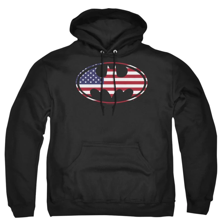 MeTV Custom Classics Batman American Flag Unisex Oval T-Shirt