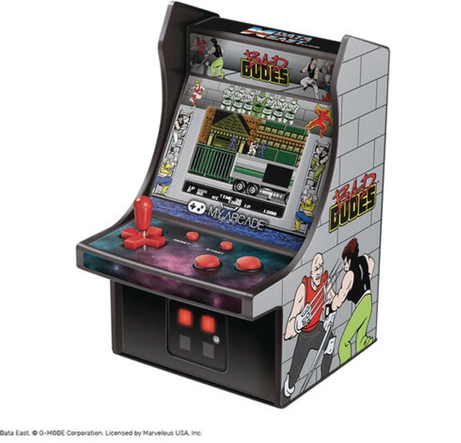 MeTV Entertainment Bad Dudes Micro Player Arcade Machine - 6 Inch Collectible Retro Gaming Console