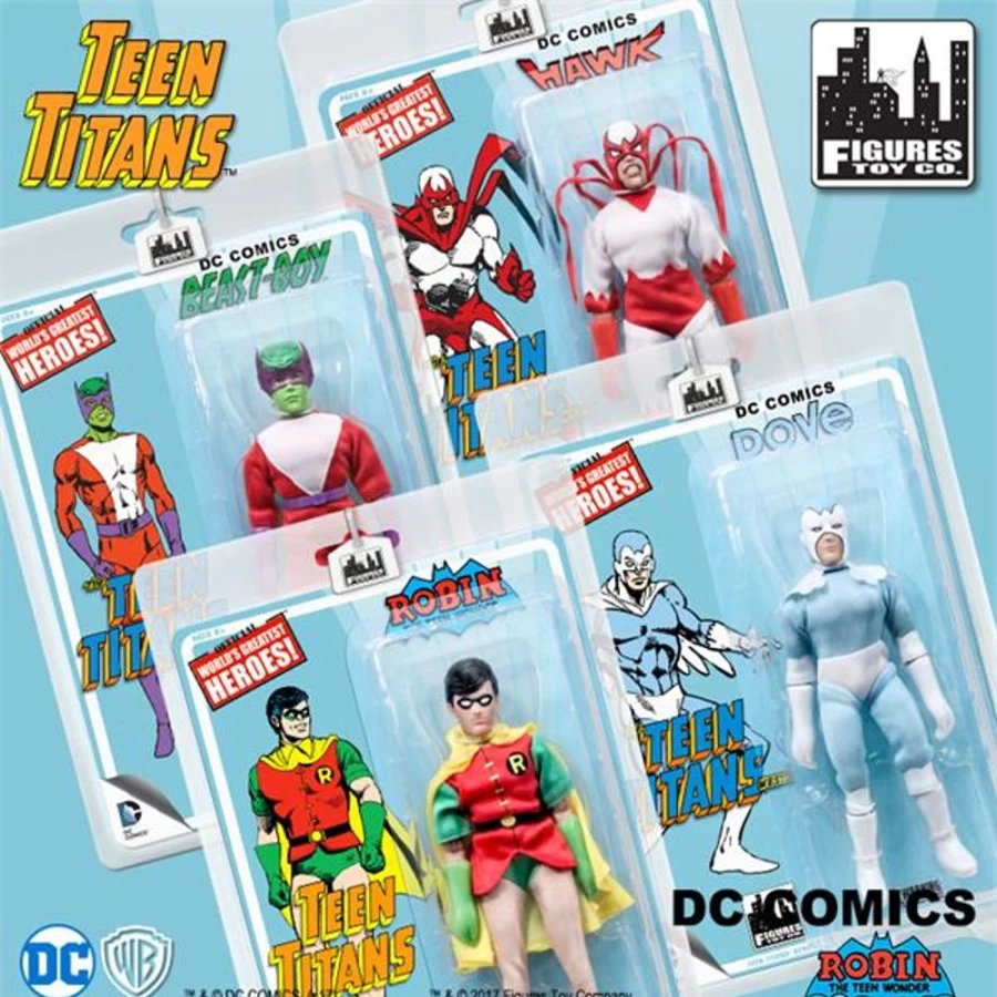 MeTV Figures Teen Titans 7-Inch Action Figure Set - Series 2 (All 4 Characters) Collectible Toys