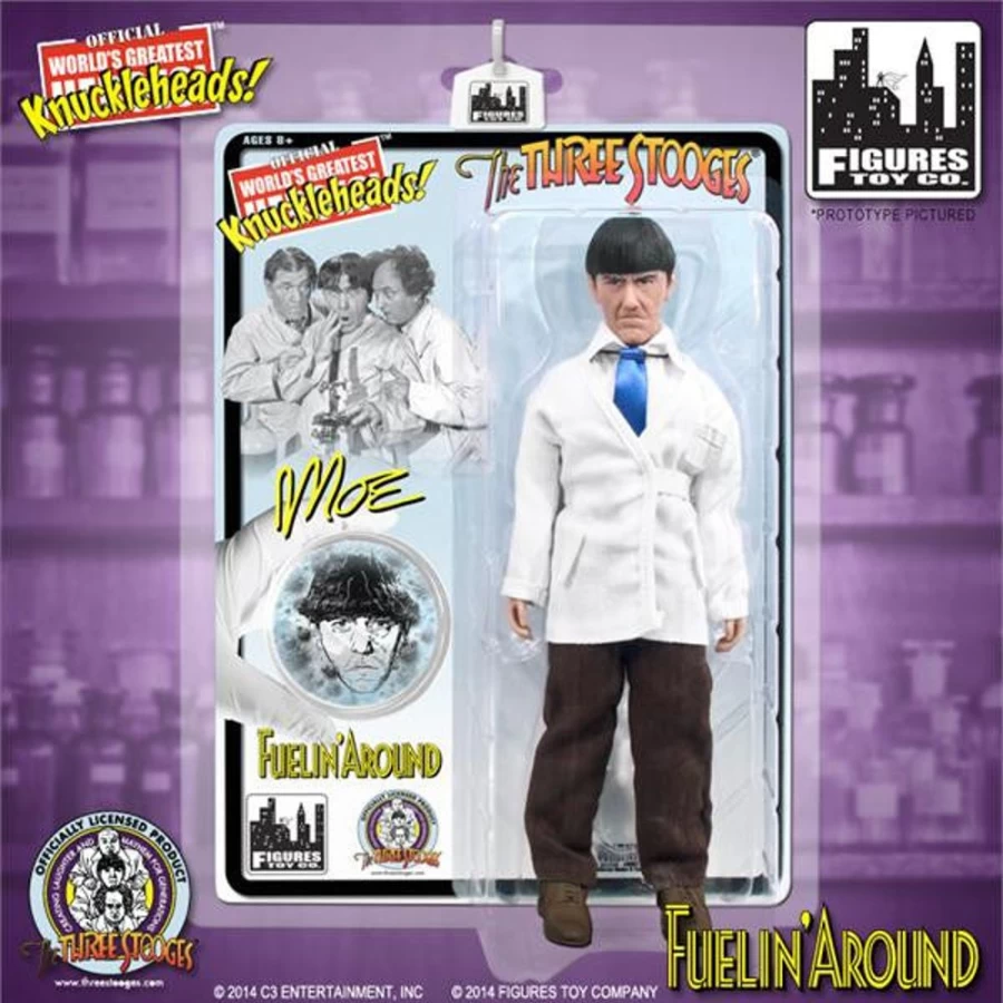 MeTV Figures The Three Stooges 8-Inch Deluxe Moe Action Figure - Fuelin' Around Collectible
